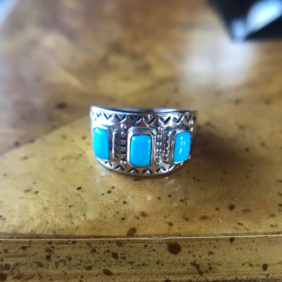 Natural Sleeping Beauty Turquoise Sterling Silver Southwestern Ring - Picture 1 of 10
